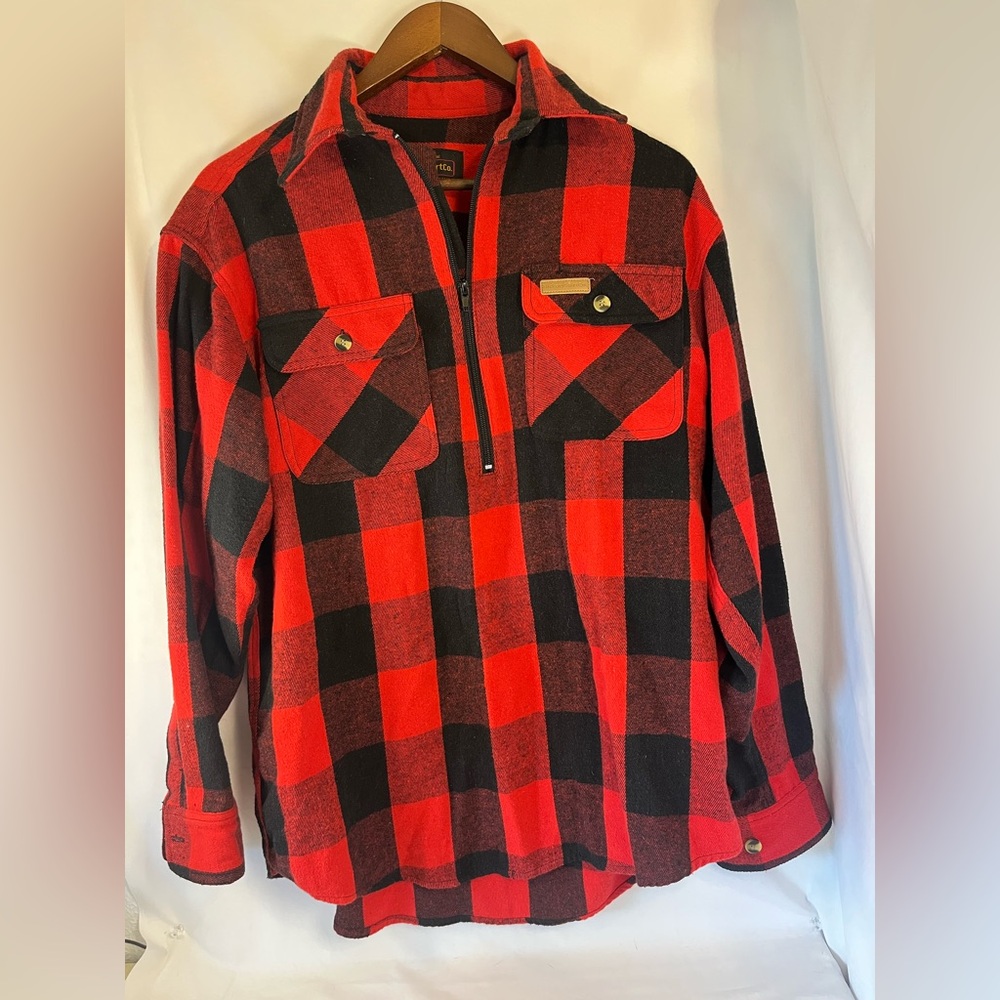 Hickory Flannel Red and Black Plaid Men's
